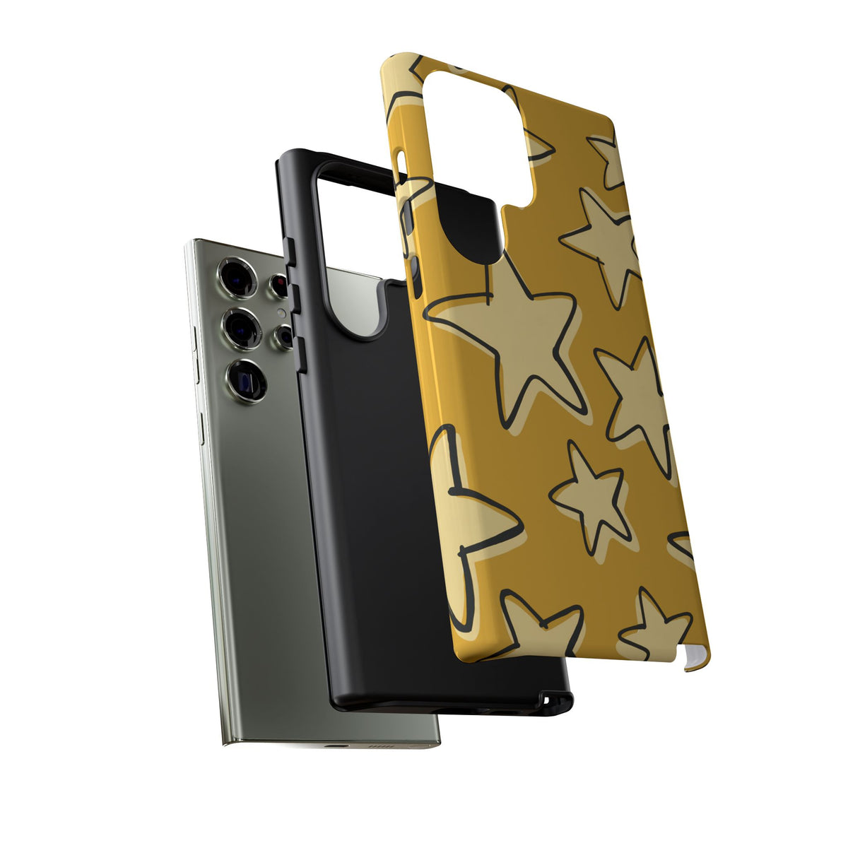 Golden Yellow Doodle Star Phone Case