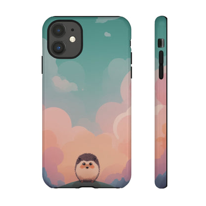 iPhone 11 / Glossy Phone Case - Cute Hedgehog & Cloud Design Phone Case