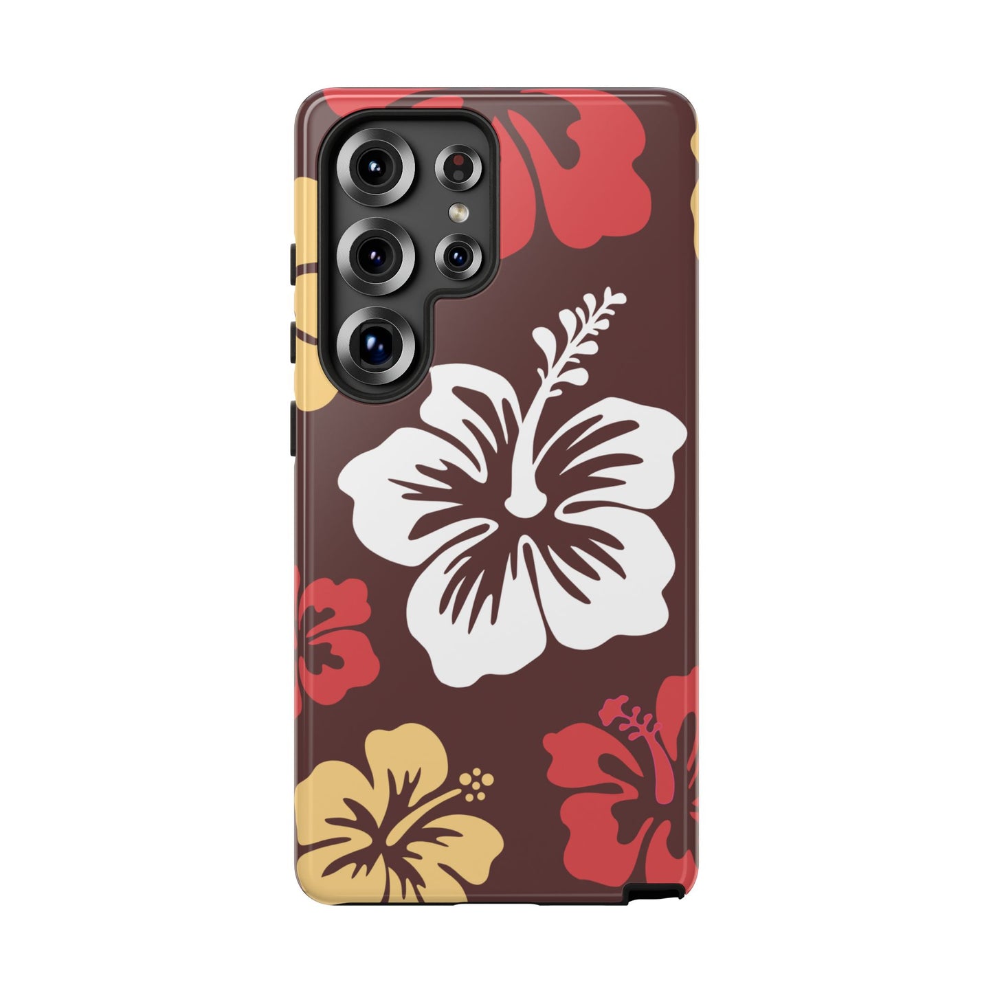 Samsung Galaxy S25 Ultra / Glossy Phone Case - ’Hibiscus Retro Pattern #2’ Phone Case