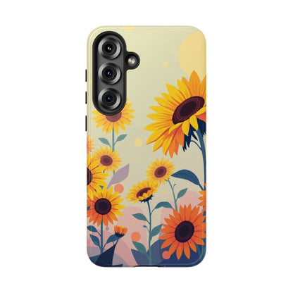 Samsung Galaxy S25 Plus / Glossy Phone Case - Modern Flat Sunflower Design Phone Case