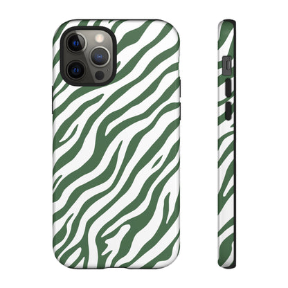 Stylish Sage Zebra Print Phone Case