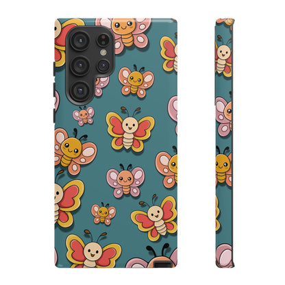 Blue Butterfly Sticker Design Phone Case - Blue Phone Case - Samsung Galaxy S22 Ultra / Glossy