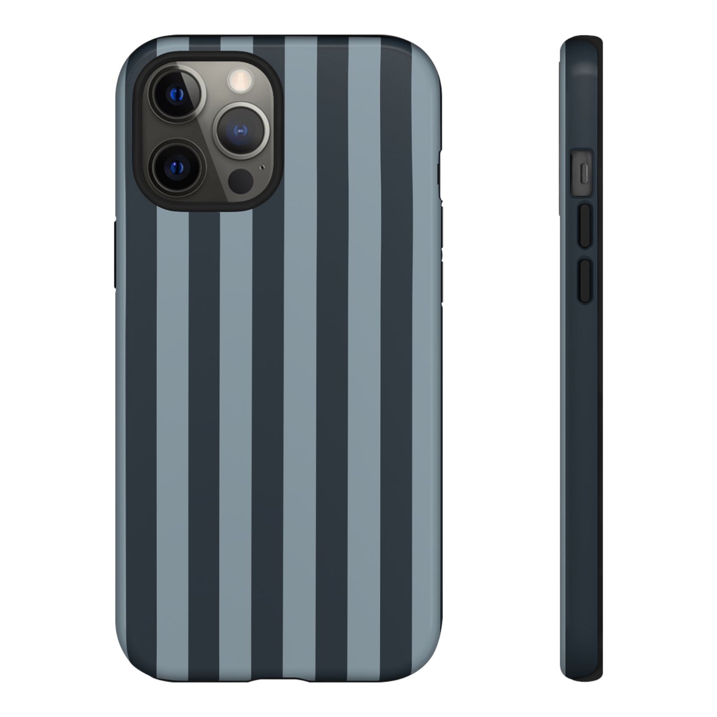iPhone 12 Pro Max / Glossy Phone Case - ’Dark Blue Stripe Pattern’ Phone Case