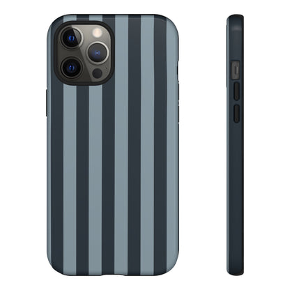 iPhone 12 Pro Max / Glossy Phone Case - ’Dark Blue Stripe Pattern’ Phone Case