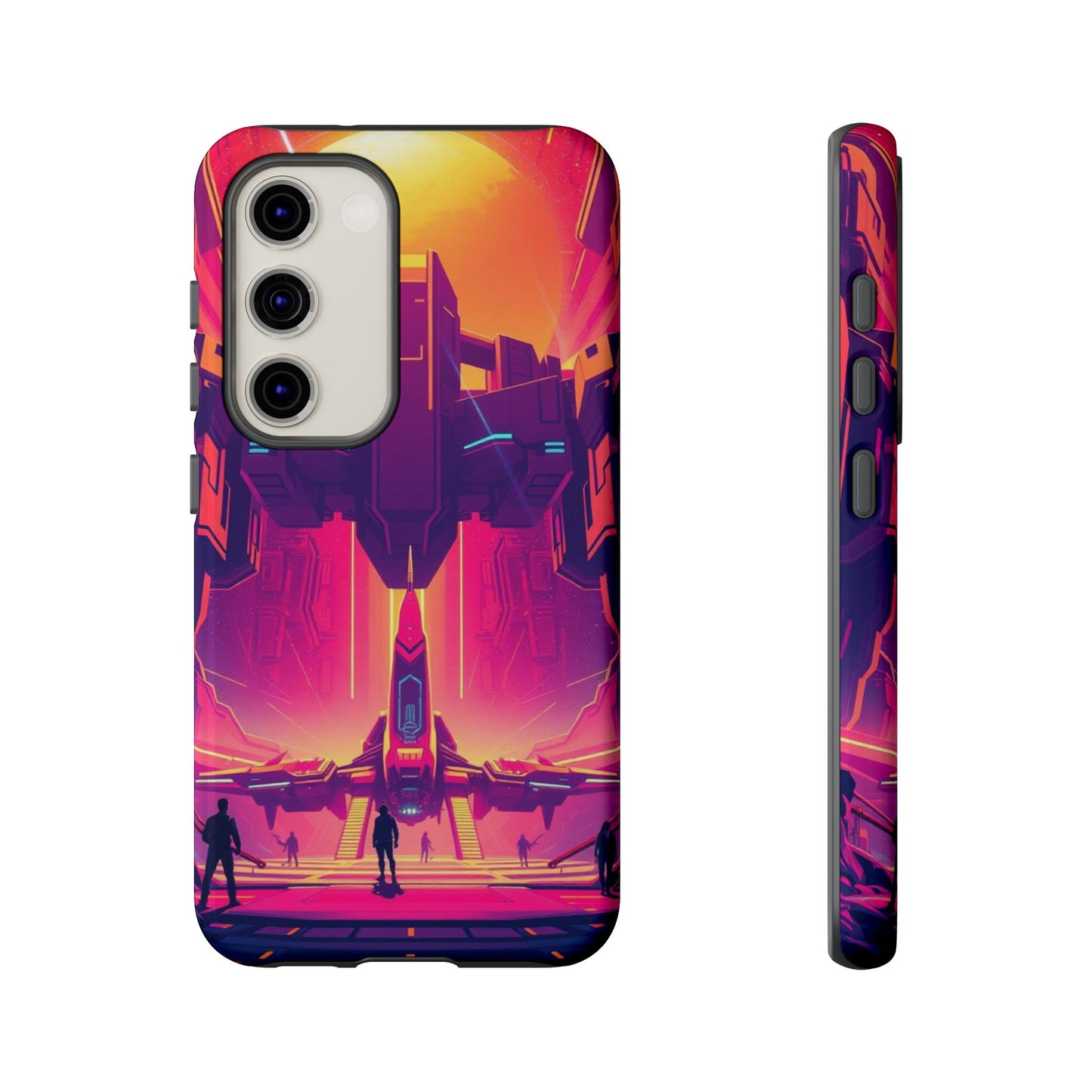 Samsung Galaxy S23 / Glossy Phone Case - Alien Landing Pad Design Phone Case