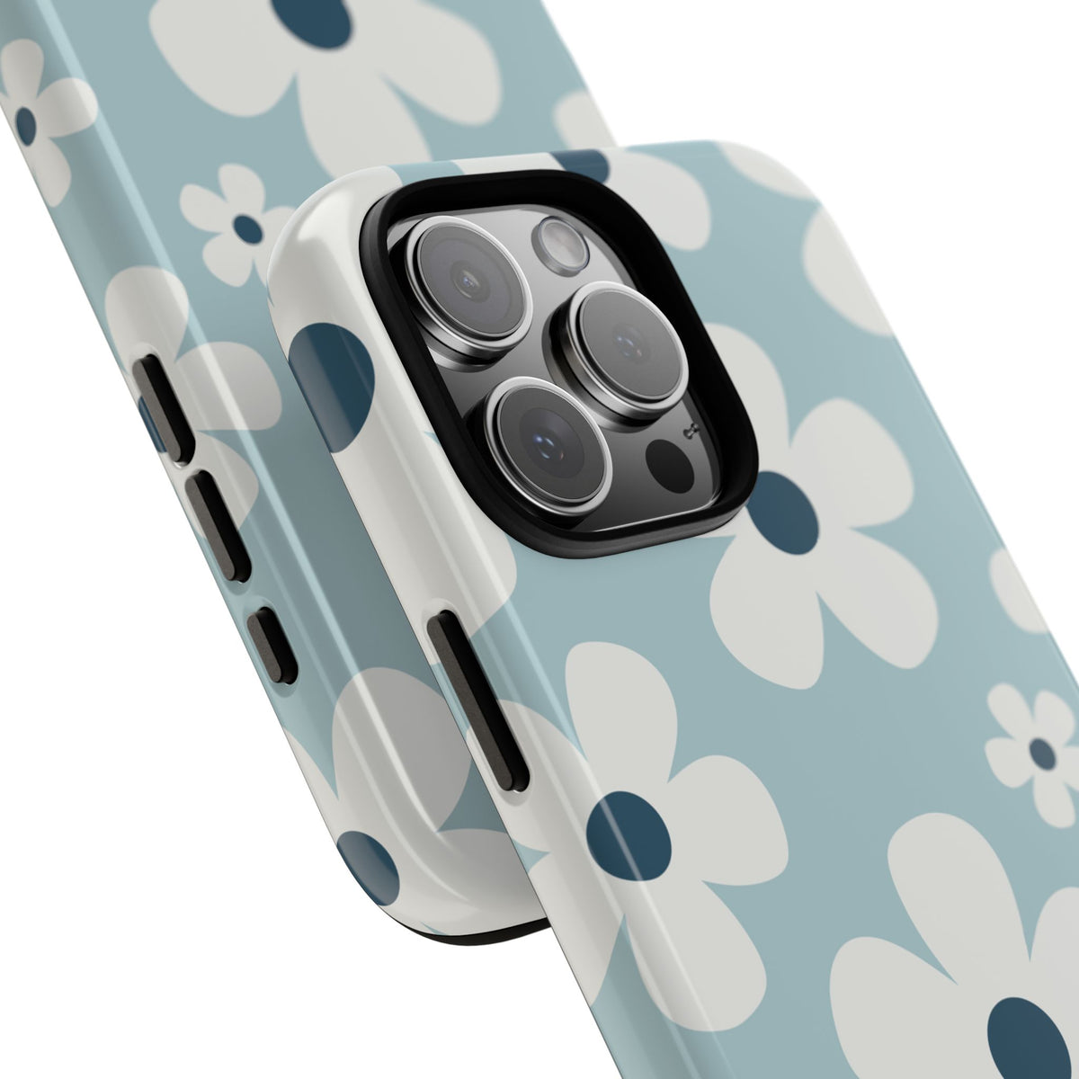 Cute Light Blue Daisy Pattern Phone Case - Blue Phone Case
