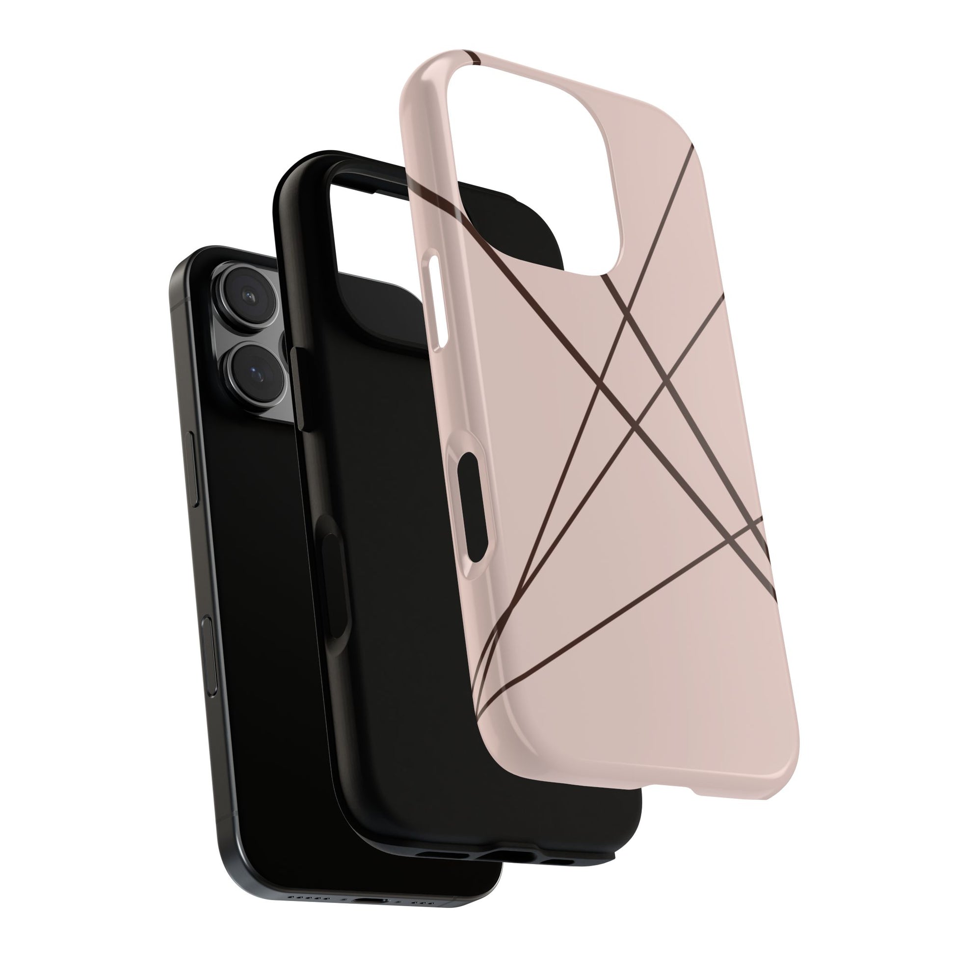 Abstract Pink with Brown Lines Phone Case - Pink Phone Case