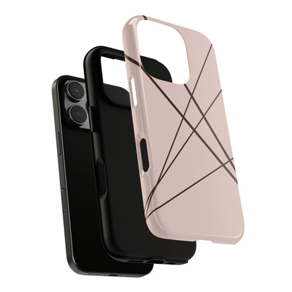 Abstract Pink with Brown Lines Phone Case - Pink Phone Case