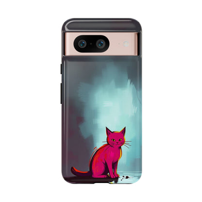 Pop Art Moody Cat Design Phone Case - Multicolor Phone Case - Google Pixel 8 / Glossy