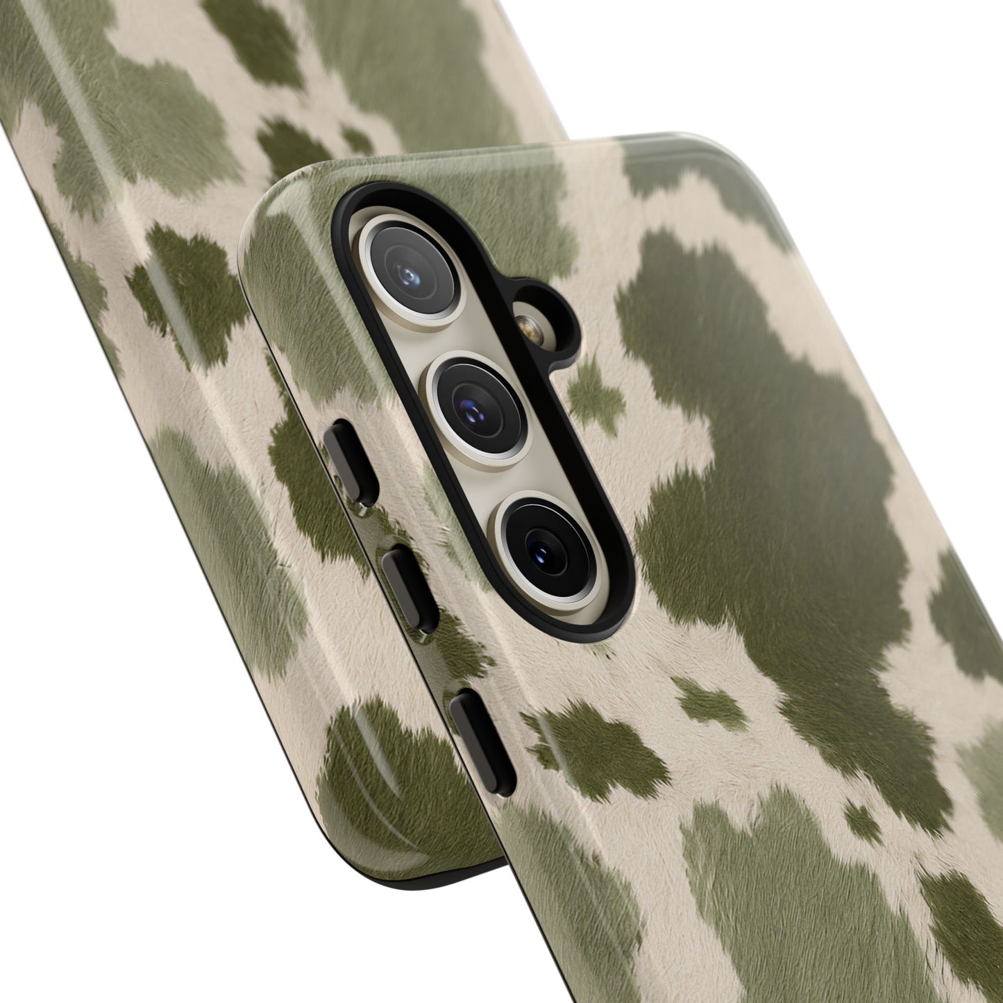 Stylish Olive Green Cow Print Phone Case