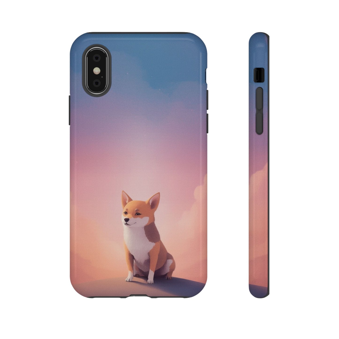iPhone XS / Glossy Phone Case - Cute Dog & Cloud Design ’Good Doggo’ Phone Case