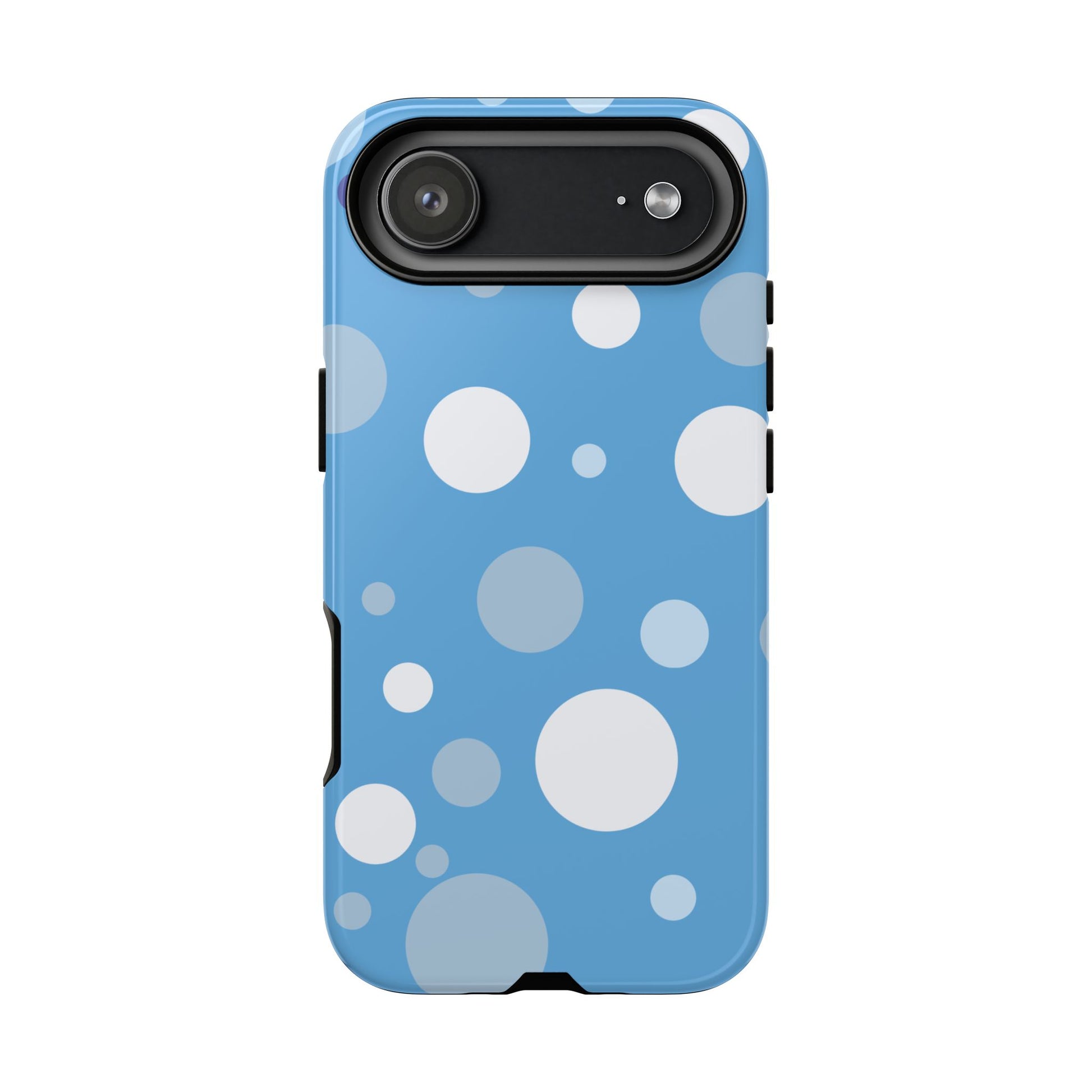 iPhone 17 Air / Glossy Phone Case - ’Bold Blue with White Dot Pattern’ Phone Case