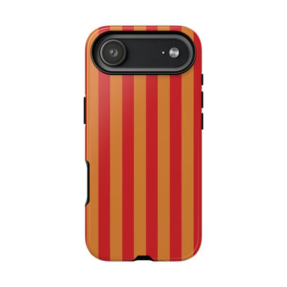 iPhone 17 Air / Glossy Phone Case - ’Orange & Red Stripe Pattern’ Phone Case