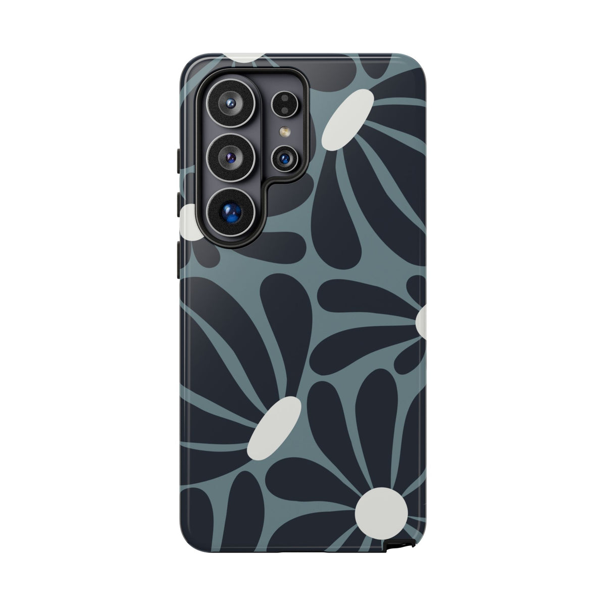 Retro Navy Blue & White Daisy Pattern Phone Case - Blue Phone Case - Samsung Galaxy S26 Ultra / Glossy