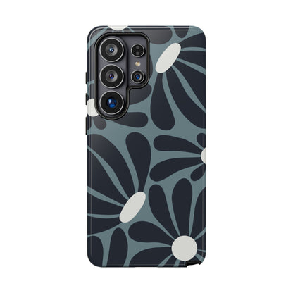 Retro Navy Blue & White Daisy Pattern Phone Case - Blue Phone Case - Samsung Galaxy S26 Ultra / Glossy