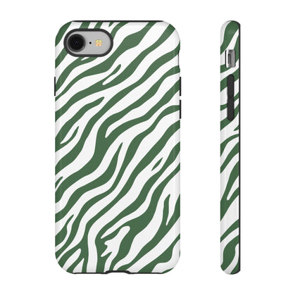 Stylish Sage Zebra Print Phone Case