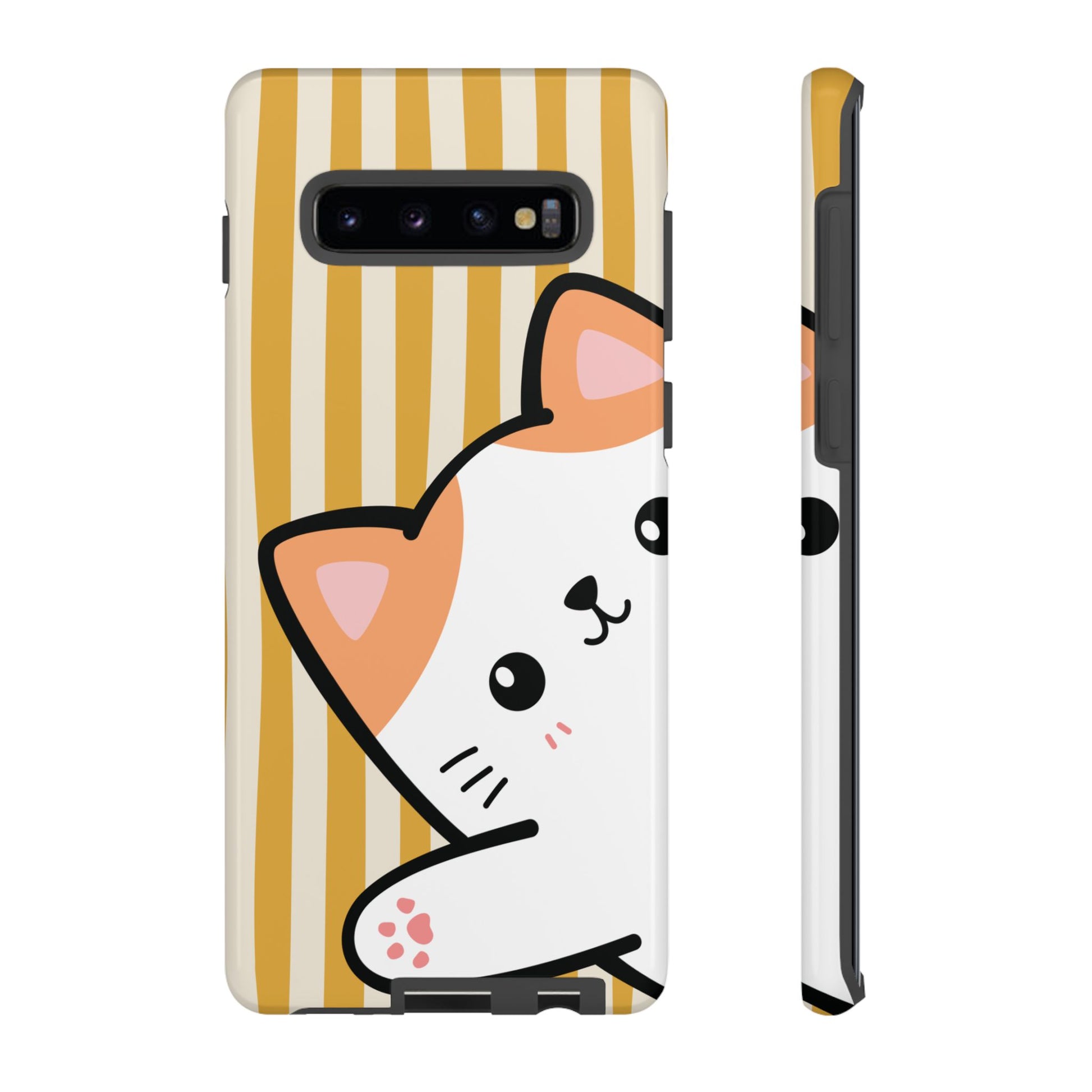 Phone Case - Peakaboo Cat with Yellow Stripe Pattern Phone Case