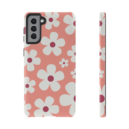 Samsung Galaxy S21 Plus / Glossy Phone Case - Cute Pink Daisy Pattern #2 Phone Case