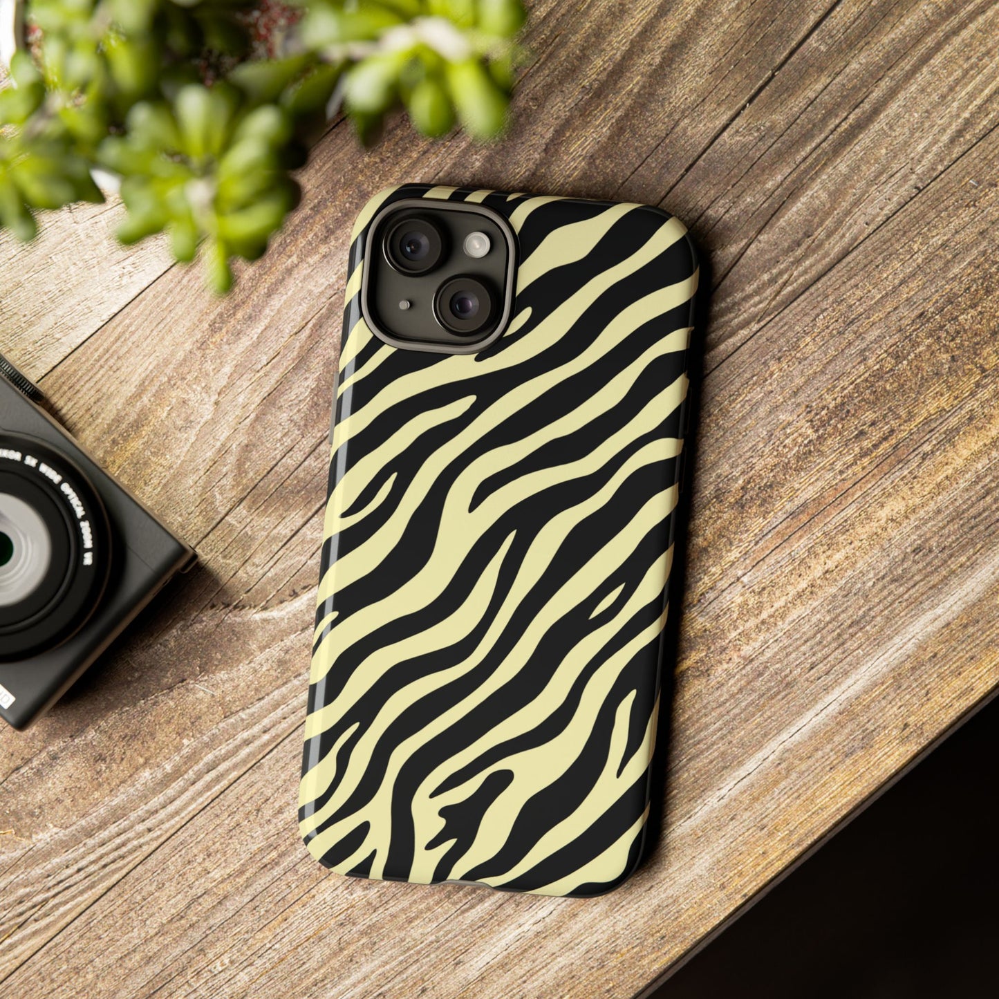 Stylish Neutral Zebra Print Phone Case