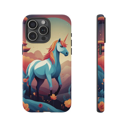 iPhone 15 Pro Max / Glossy Phone Case - Stylised Unicorn Design Phone Case