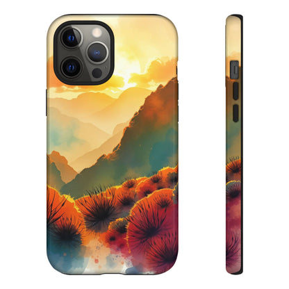 iPhone 12 Pro Max / Glossy Phone Case - Ideallic Watercolour Sunset Design Phone Case