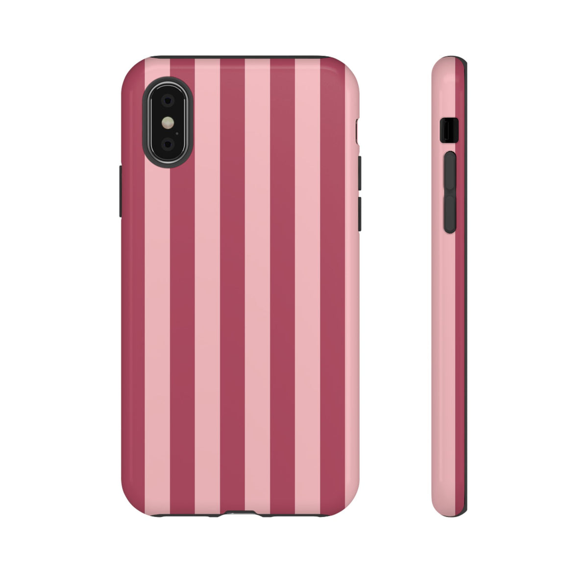 Pink Stripe Pattern Phone Case - Pink Phone Case - iPhone X / Glossy