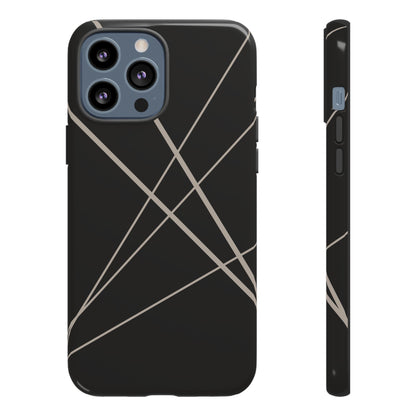 Abstract Black with Grey Lines Phone Case - Black Phone Case - iPhone 13 Pro Max / Glossy