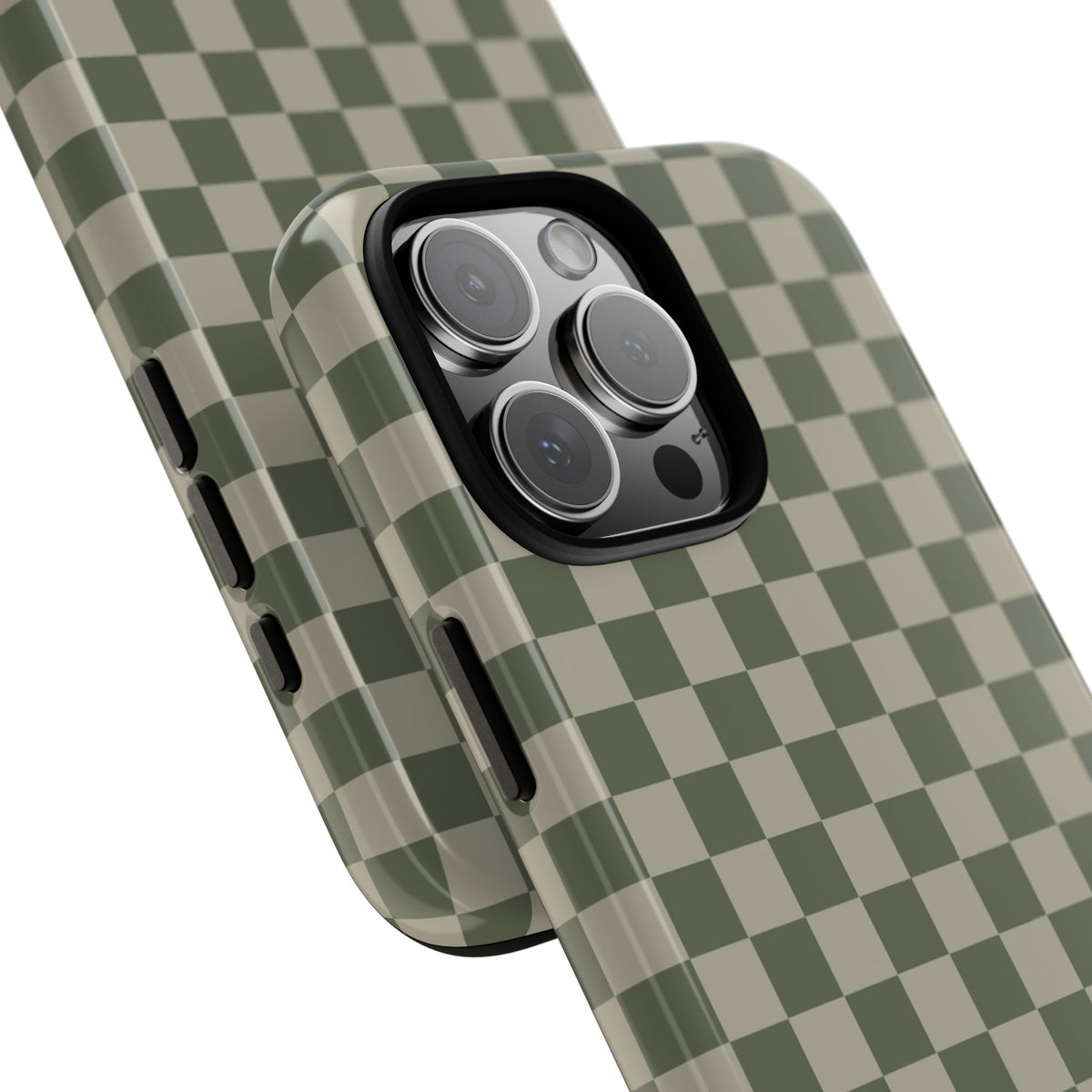 Bold Olive Green Checked Pattern Phone Case - Green Phone Case