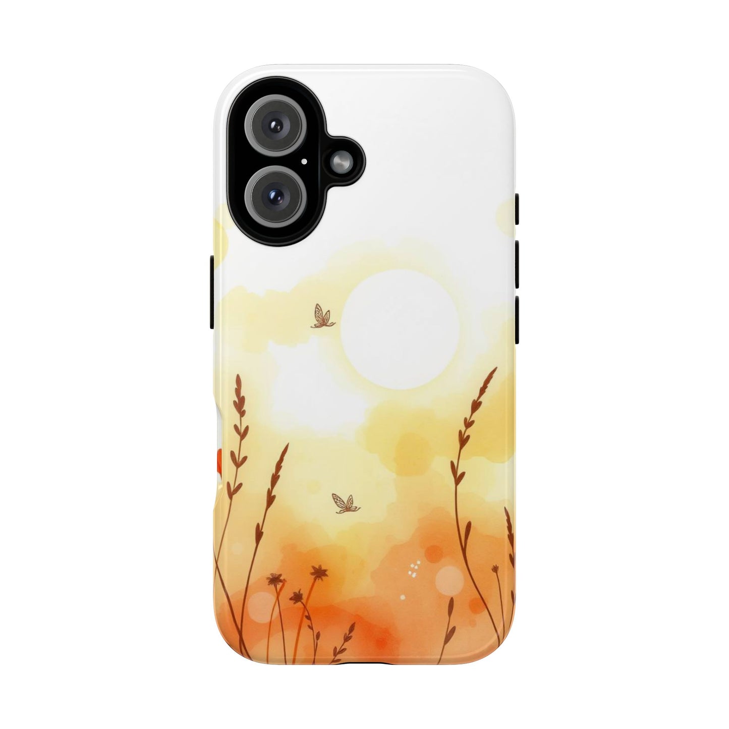 iPhone 16 / Glossy Phone Case - Boho Chic Watercolour Wildflower Pattern Phone Case