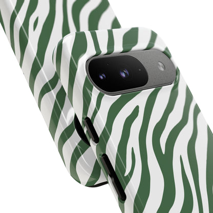Stylish Sage Zebra Print Phone Case