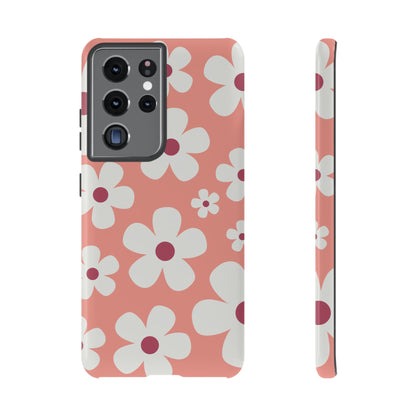 Samsung Galaxy S21 Ultra / Glossy Phone Case - Cute Pink Daisy Pattern #2 Phone Case