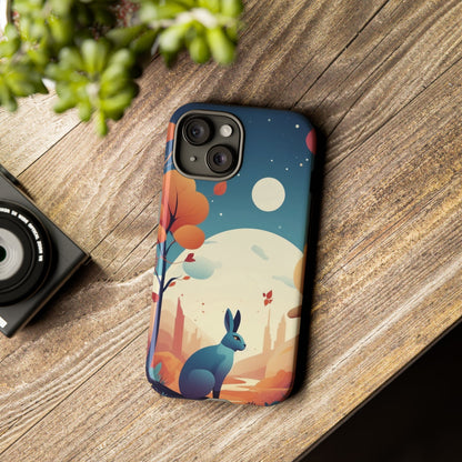 Stylised Blue Hare Design Phone Case - Multicolor Phone Case