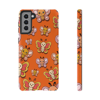 Samsung Galaxy S21 Plus / Glossy Phone Case - Orange Butterfly Sticker Design Phone Case