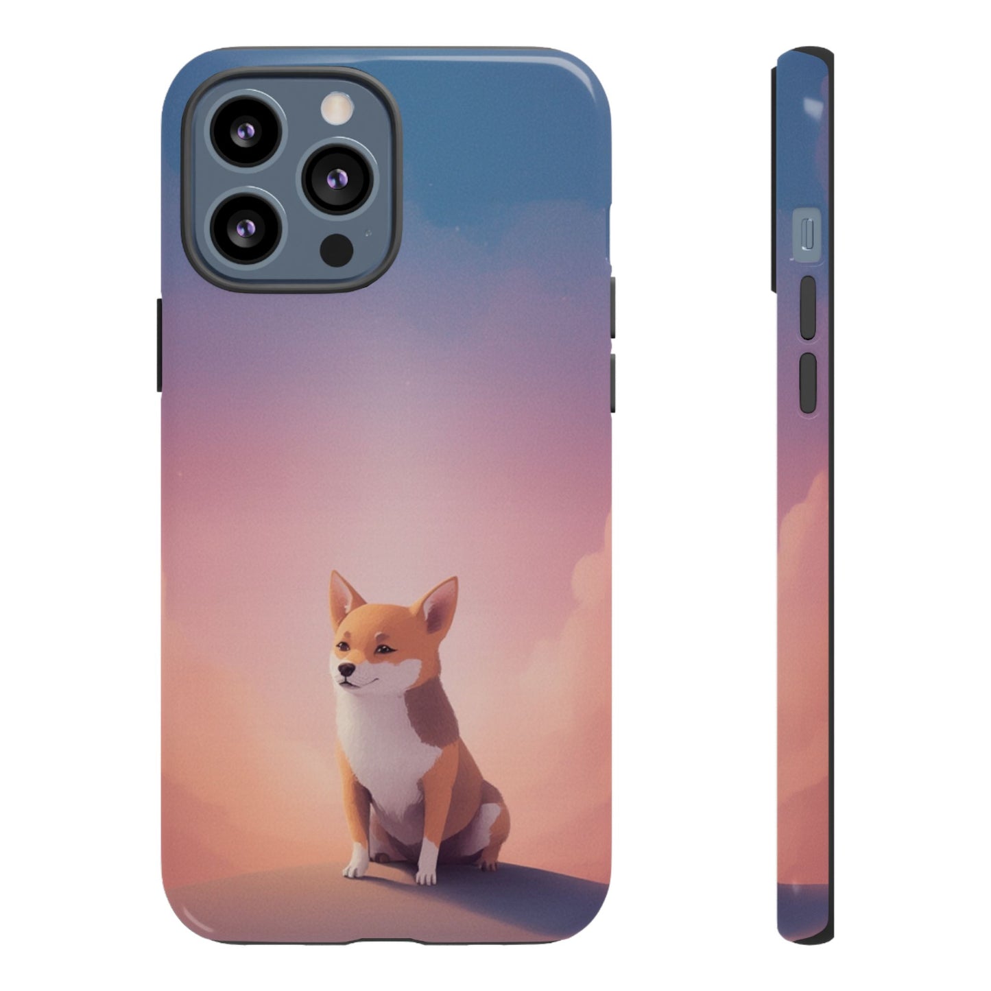 iPhone 13 Pro Max / Glossy Phone Case - Cute Dog & Cloud Design ’Good Doggo’ Phone Case