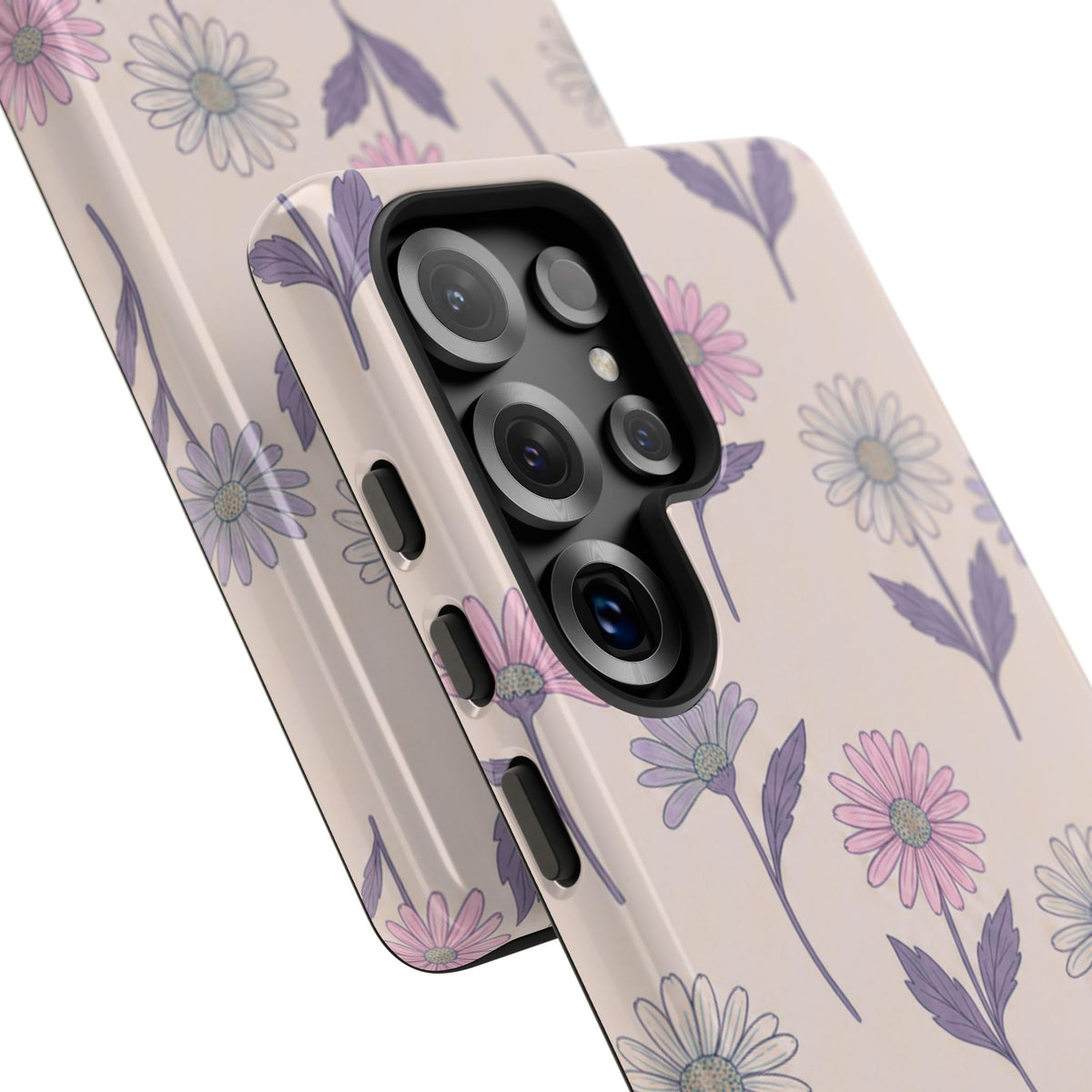 Pretty Pink & Purple Daisy Pattern Phone Case
