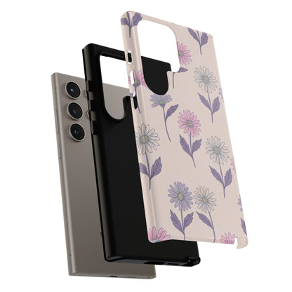 Pretty Pink & Purple Daisy Pattern Phone Case
