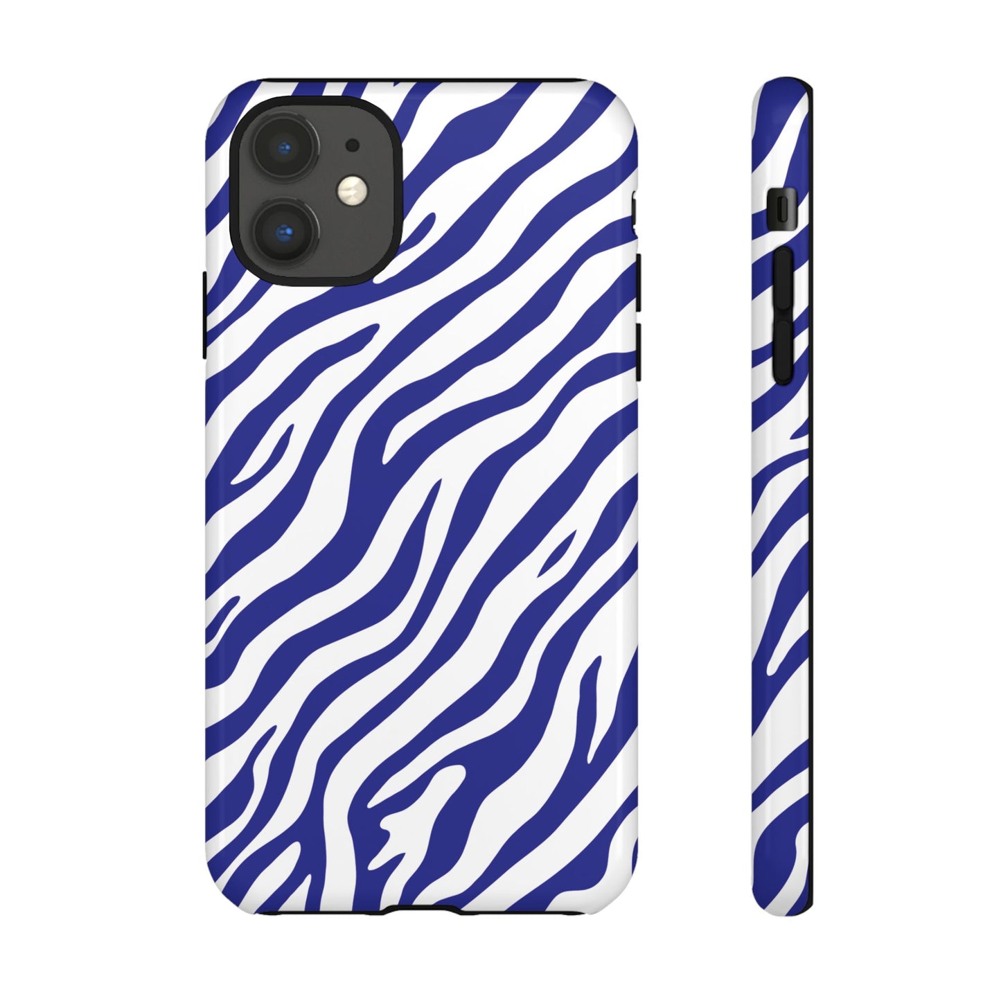 Stylish Electric Blue Zebra Print Phone Case
