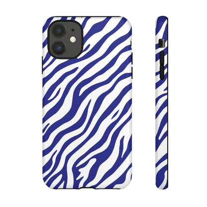 Stylish Electric Blue Zebra Print Phone Case