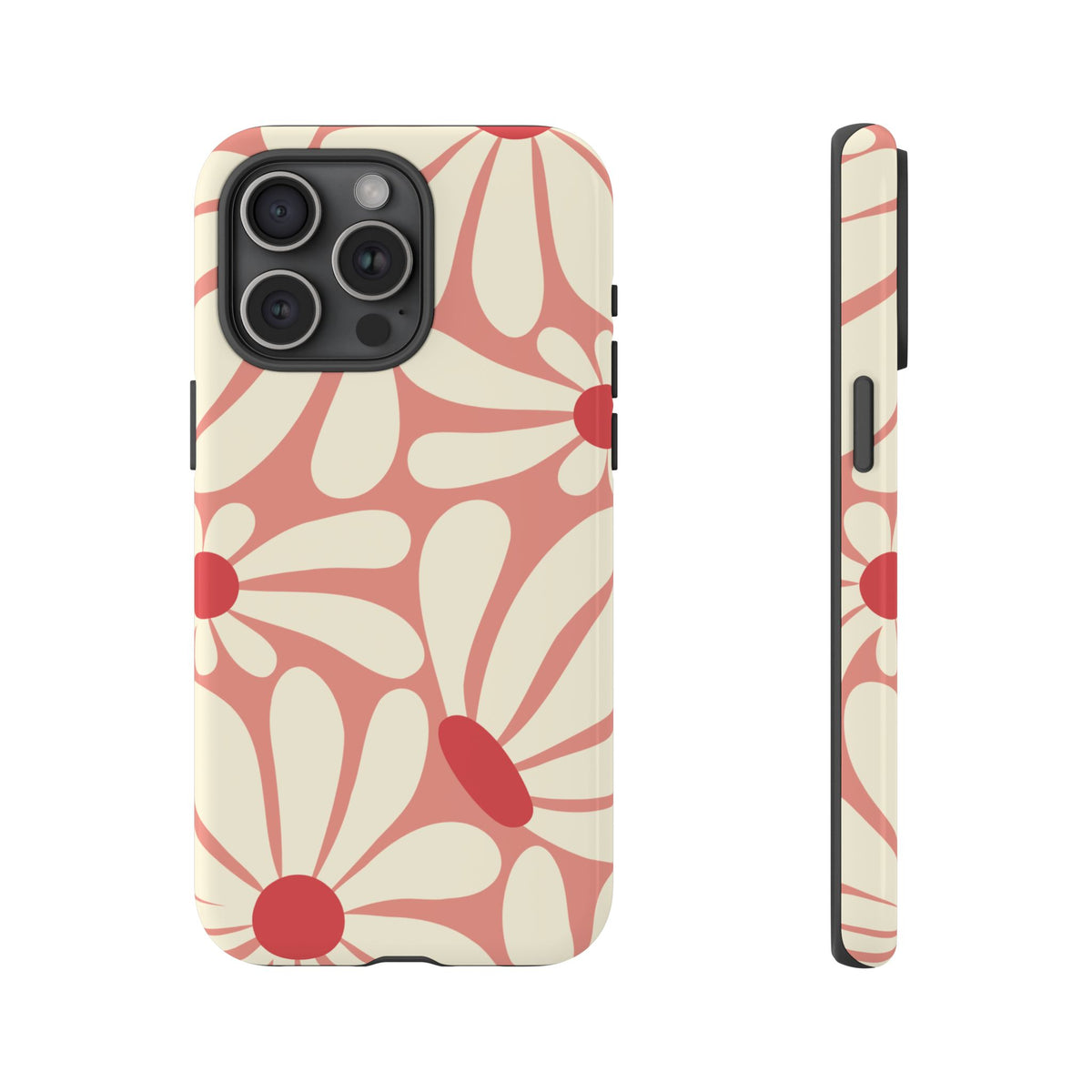 Cute Retro Pink Daisy Pattern Phone Case - Pink Phone Case - iPhone 15 Pro Max / Glossy
