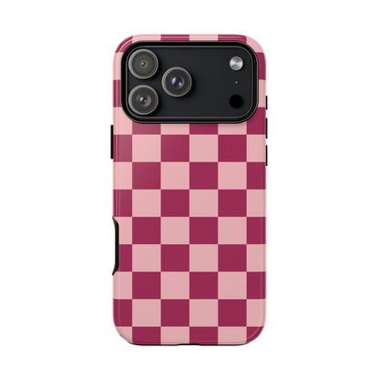 Pink Checked Pattern Phone Case - Pink Phone Case - iPhone 17 Pro Max / Glossy