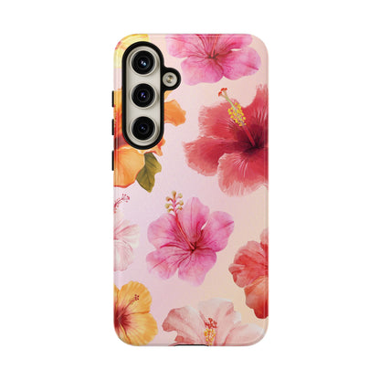 Samsung Galaxy S24 Plus / Glossy Phone Case - ’Pink Hibiscus Pattern #2’ Phone Case