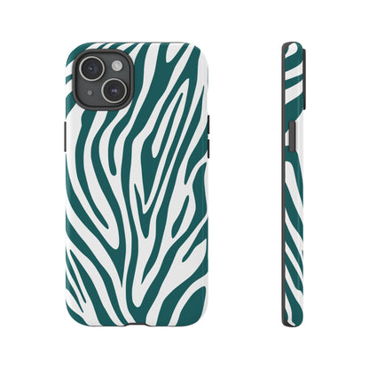 Graphic Teal Tiger Print Phone Case