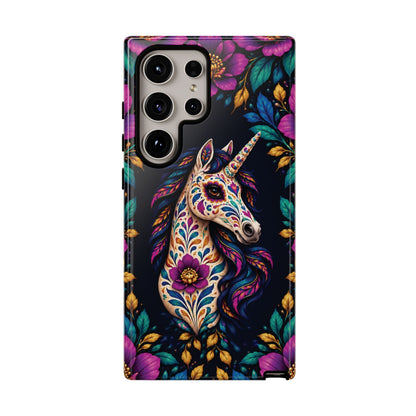 Elegant Purple and Teal Calavera Unicorn Phone Case - Phone Case - Samsung Galaxy S24 Ultra / Glossy