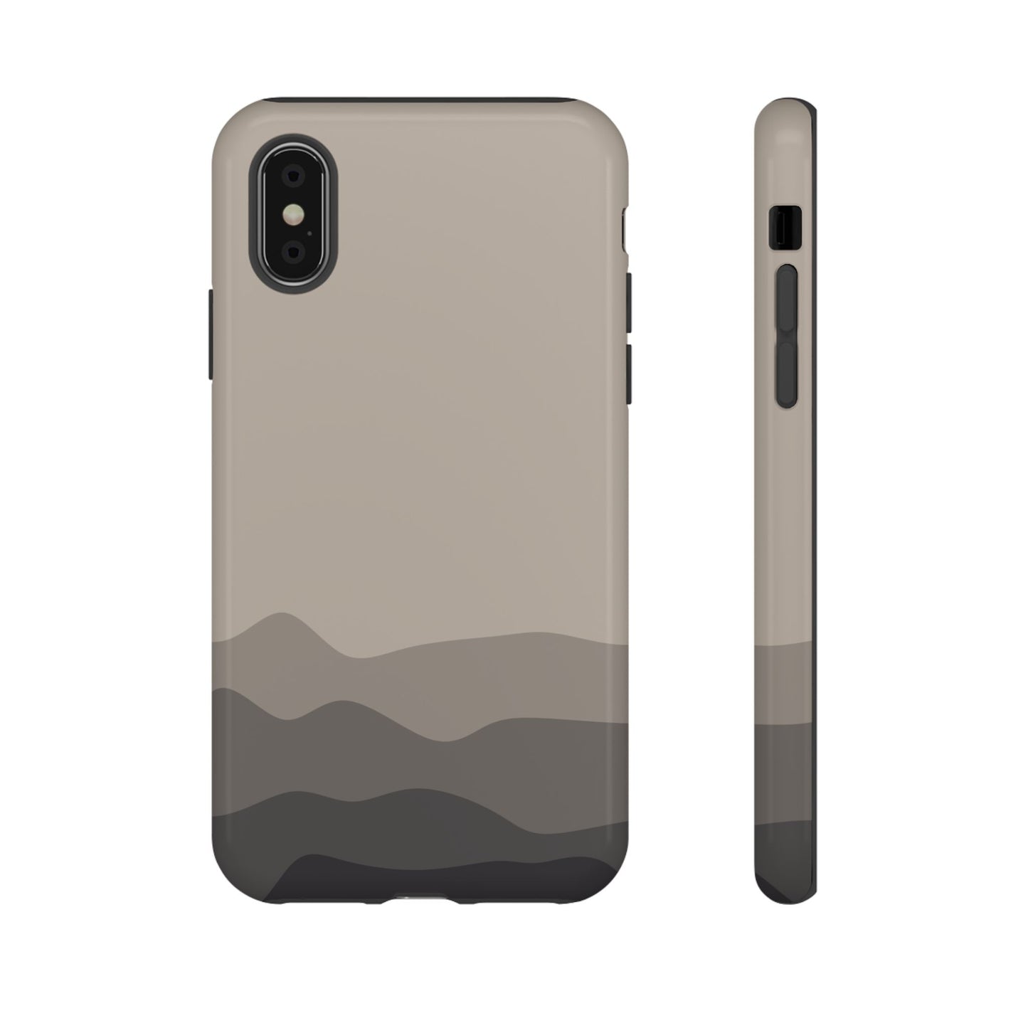 Beige Abstract Waves Protective Phone Case - Beige Phone Case - iPhone X / Glossy