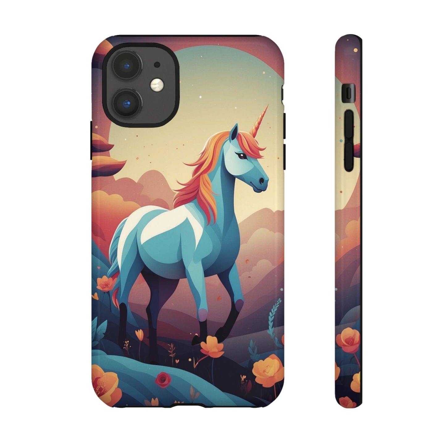 iPhone 11 / Glossy Phone Case - Stylised Unicorn Design Phone Case