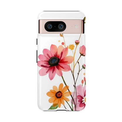 Google Pixel 8 / Glossy Phone Case - Watercolour Style Simple Wildflower Design Phone Case