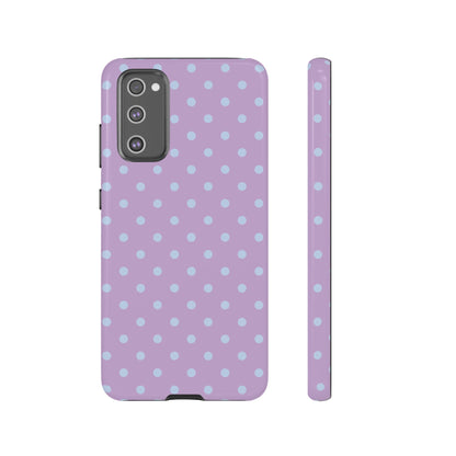 Samsung Galaxy S20 FE / Glossy Phone Case - Trendy Lilac & Ice Blue Dot Pattern Phone Case