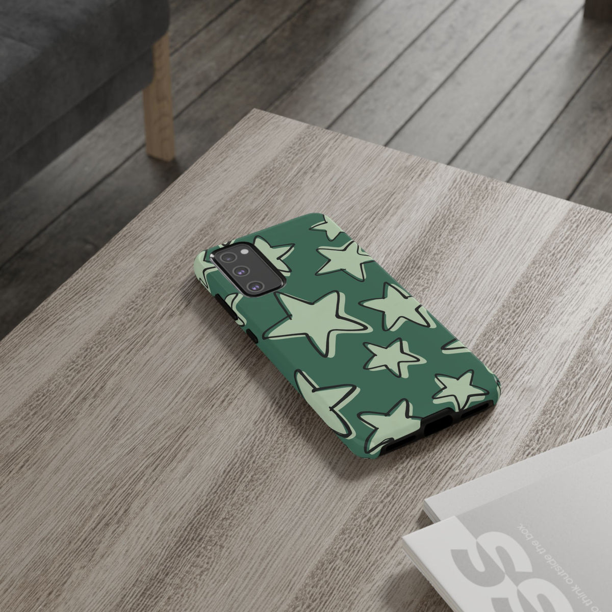 Forest Green Doodle Star Phone Case