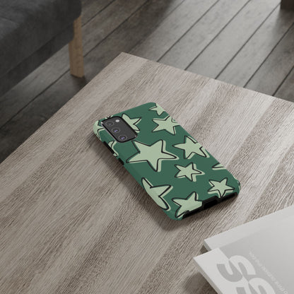 Forest Green Doodle Star Phone Case