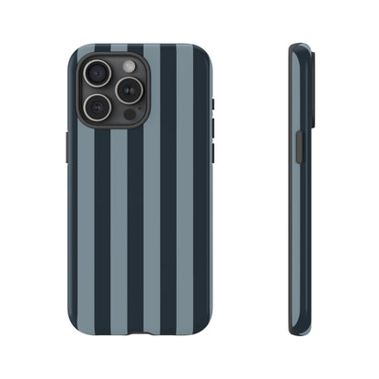 Dark Blue Stripe Pattern Phone Case - Blue Phone Case - iPhone 15 Pro Max / Glossy